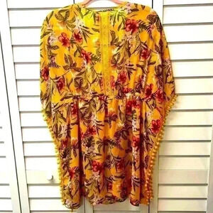 Time and Tru Tropical Floral Swimsuit Cover Up One Size